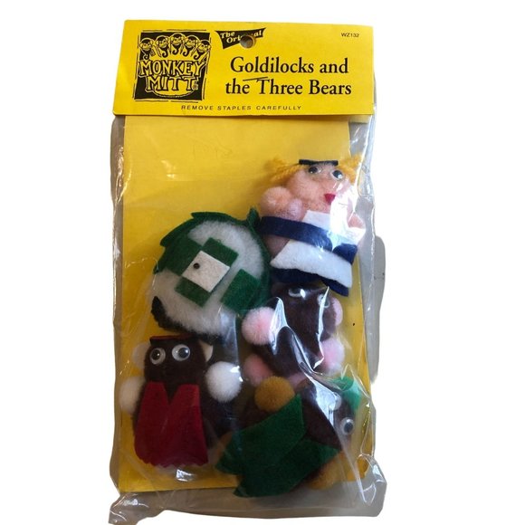 Monkey Mitt Finger Puppets Goldilocks and the Three Bears Vintage Story Aid Home - Picture 1 of 5